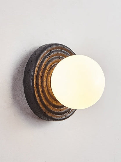Lunara Black Travertine Globe Wall Sconce