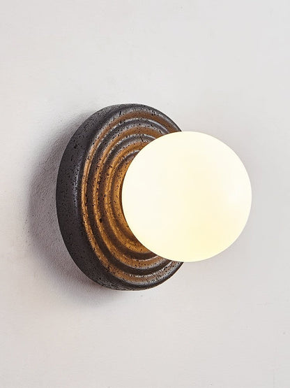 Lunara Black Travertine Globe Wall Sconce