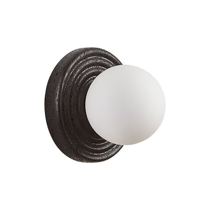 Lunara Black Travertine Globe Wall Sconce