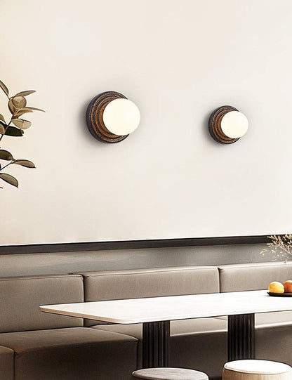 Lunara Black Travertine Globe Wall Sconce