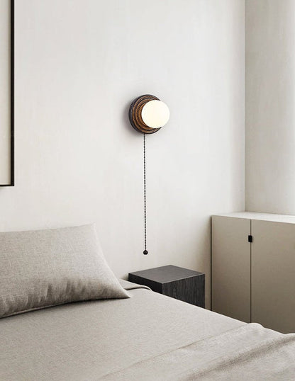 Lunara Black Travertine Globe Wall Sconce
