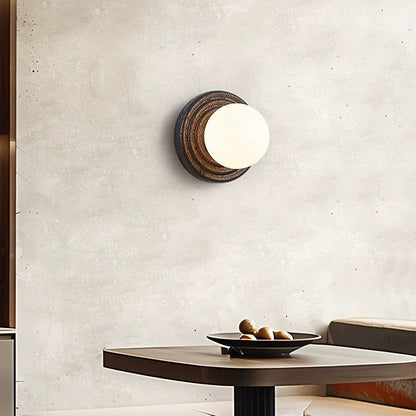 Lunara Black Travertine Globe Wall Sconce