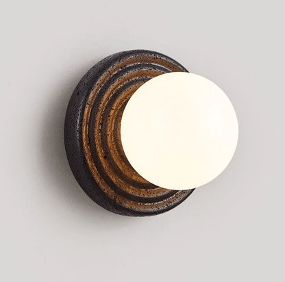 Lunara Black Travertine Globe Wall Sconce