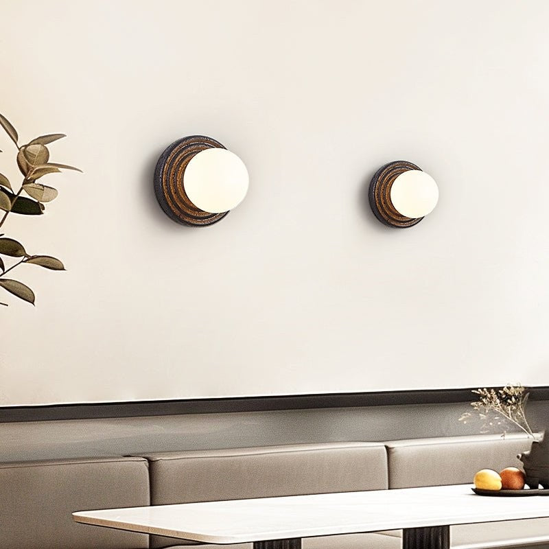 Lunara Black Travertine Globe Wall Sconce