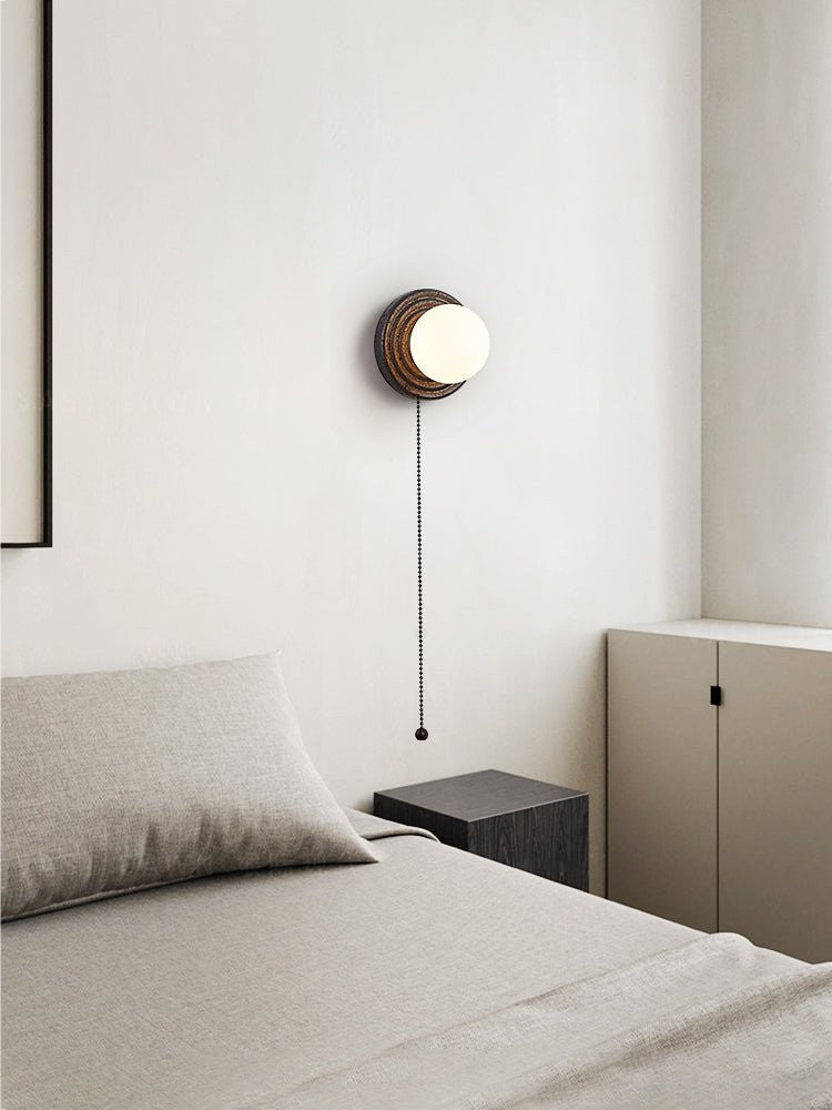 Lunara Black Travertine Globe Wall Sconce