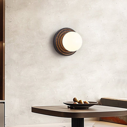 Lunara Black Travertine Globe Wall Sconce