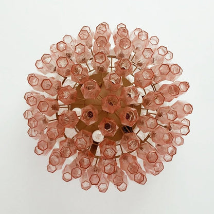 Murano Rhombus Pink Art Glass Ceiling Lamp