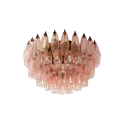 Murano Rhombus Pink Art Glass Ceiling Lamp