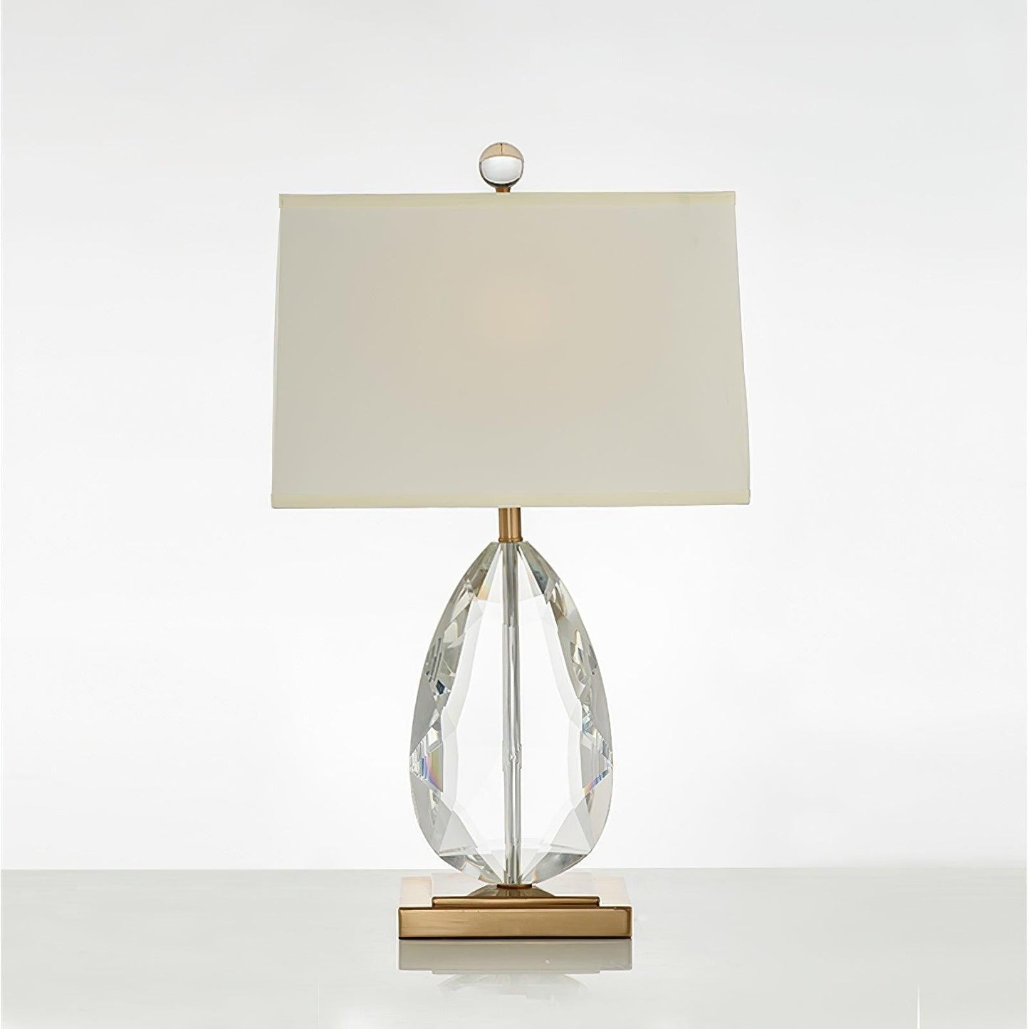 Regal Crystal Column Table Lamp