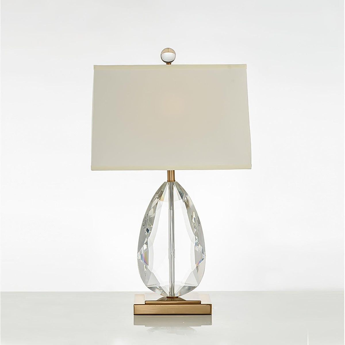 Regal Crystal Column Table Lamp
