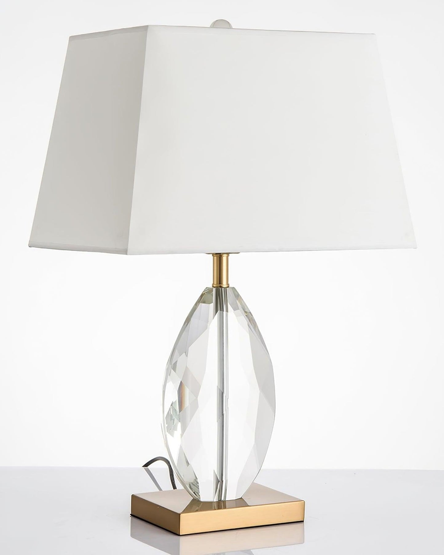 Regal Crystal Column Table Lamp
