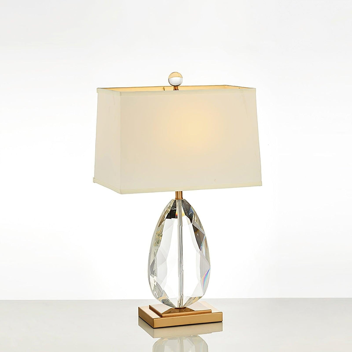 Regal Crystal Column Table Lamp