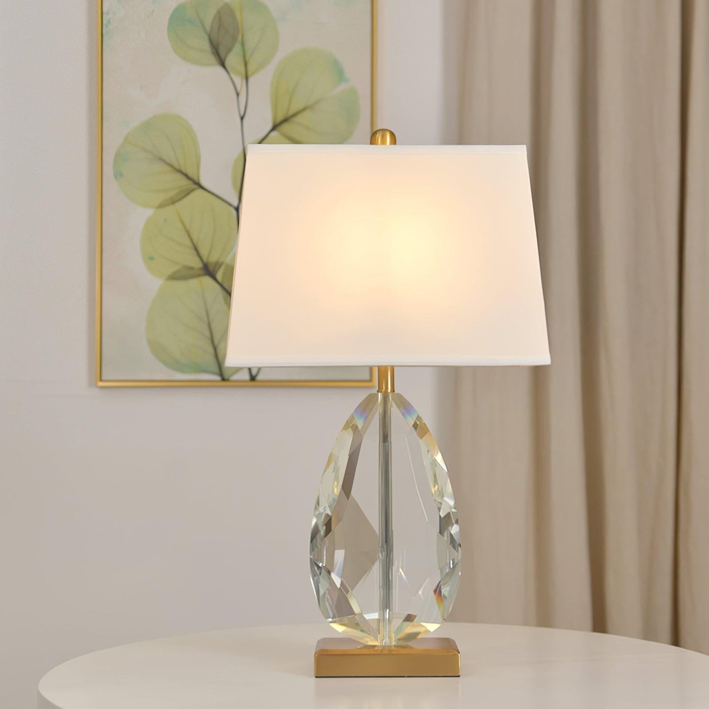 Regal Crystal Column Table Lamp