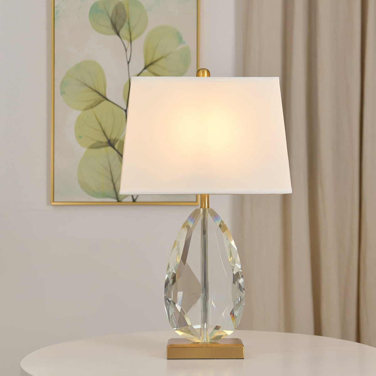 Regal Crystal Column Table Lamp