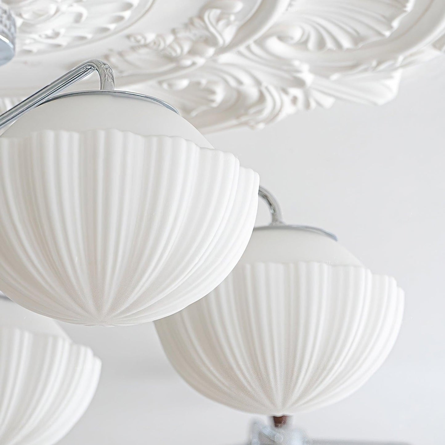 Ribbed Walnut Modern Ceiling Lamp