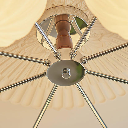 Ribbed Walnut Modern Ceiling Lamp