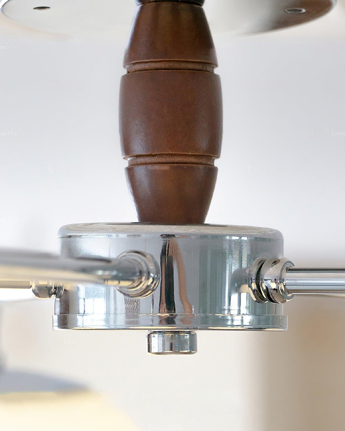 Ribbed Walnut Modern Ceiling Lamp