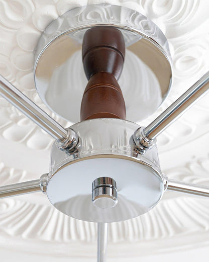 Ribbed Walnut Modern Ceiling Lamp