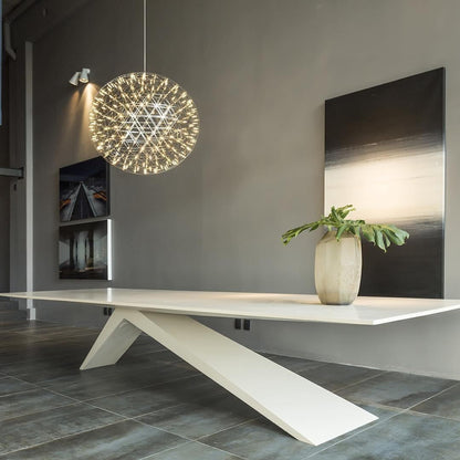 Silver Spark Sphere LED Pendant Light