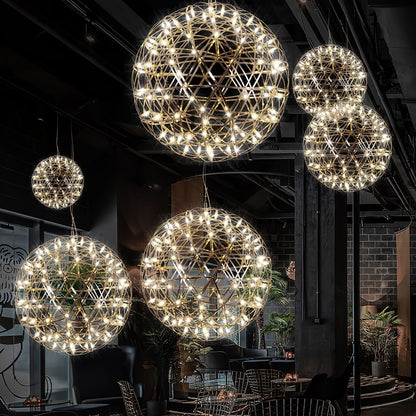 Silver Spark Sphere LED Pendant Light