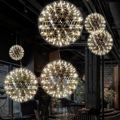 Silver Spark Sphere LED Pendant Light