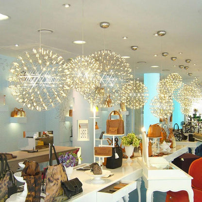 Silver Spark Sphere LED Pendant Light
