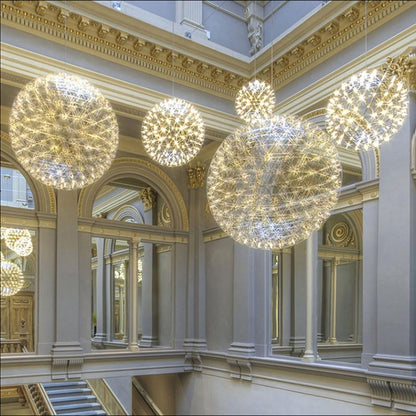 Silver Spark Sphere LED Pendant Light