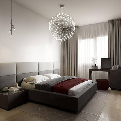 Silver Spark Sphere LED Pendant Light