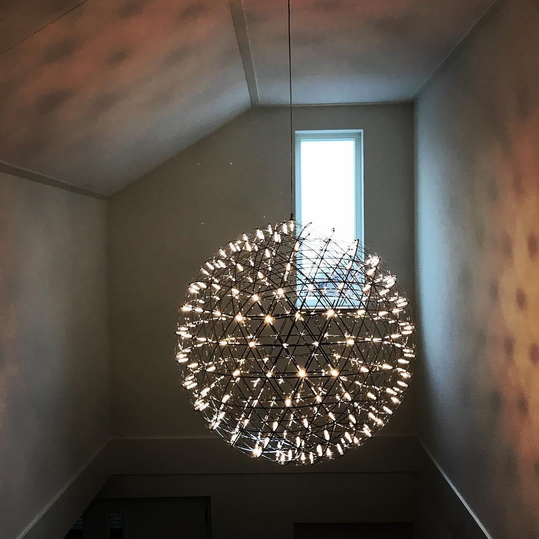 Silver Spark Sphere LED Pendant Light