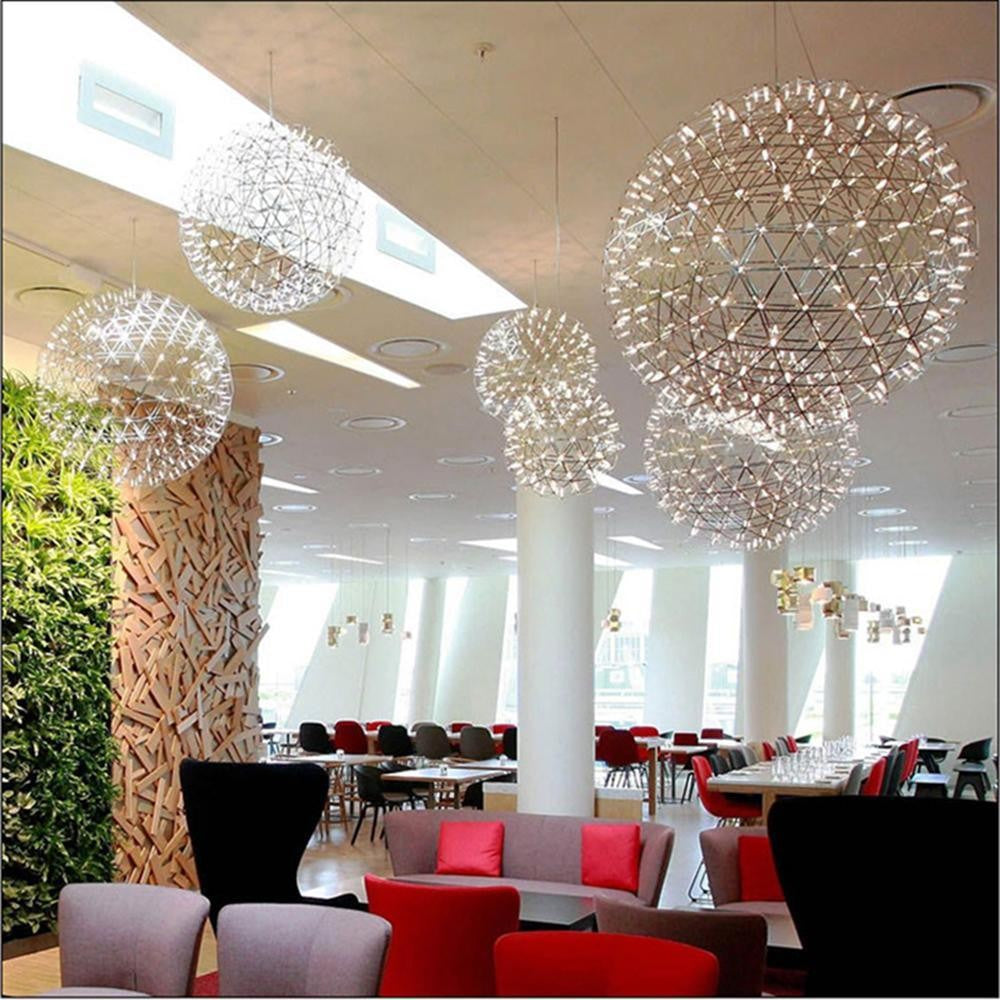 Silver Spark Sphere LED Pendant Light