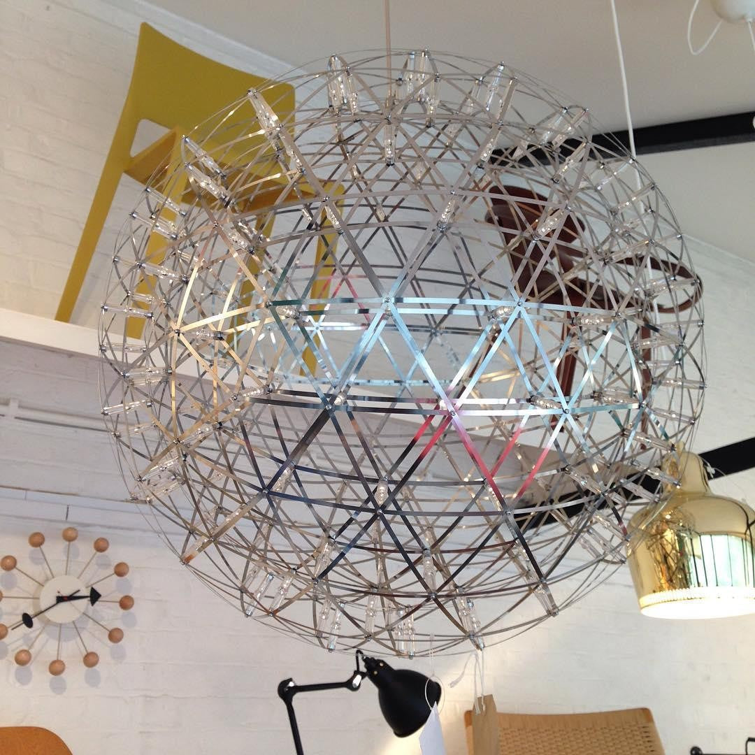 Silver Spark Sphere LED Pendant Light
