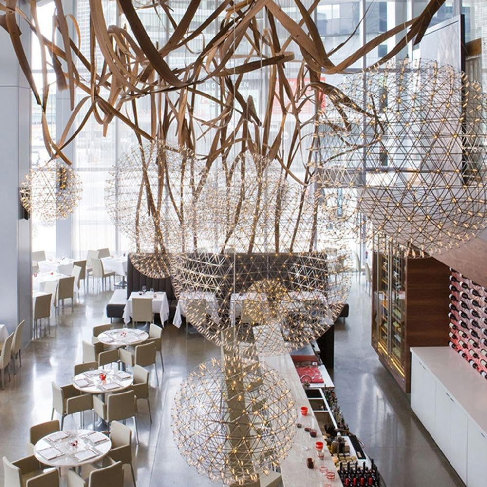 Silver Spark Sphere LED Pendant Light
