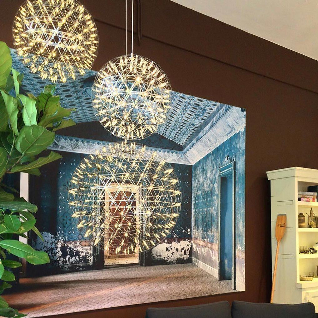 Silver Spark Sphere LED Pendant Light