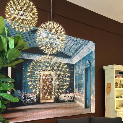 Silver Spark Sphere LED Pendant Light