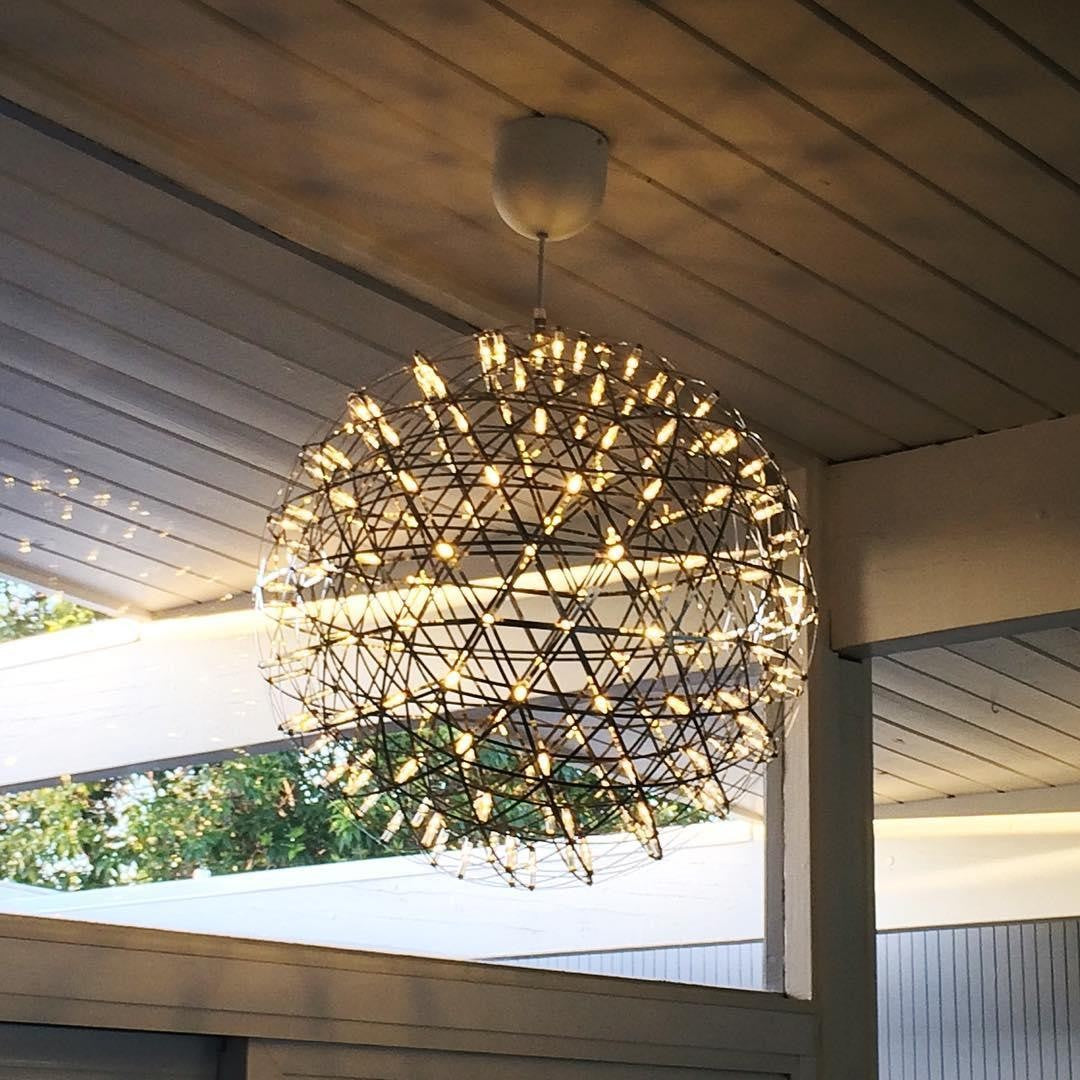Silver Spark Sphere LED Pendant Light