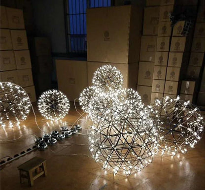 Silver Spark Sphere LED Pendant Light