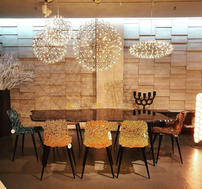 Silver Spark Sphere LED Pendant Light