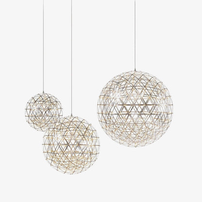 Silver Spark Sphere LED Pendant Light