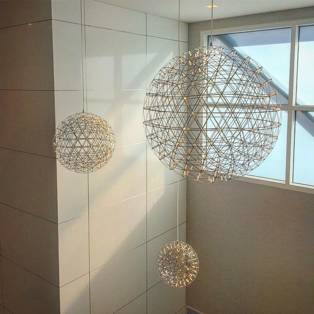 Silver Spark Sphere LED Pendant Light