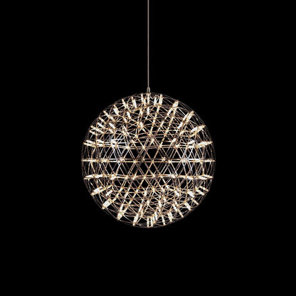 Silver Spark Sphere LED Pendant Light
