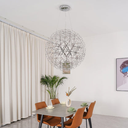 Silver Spark Sphere LED Pendant Light