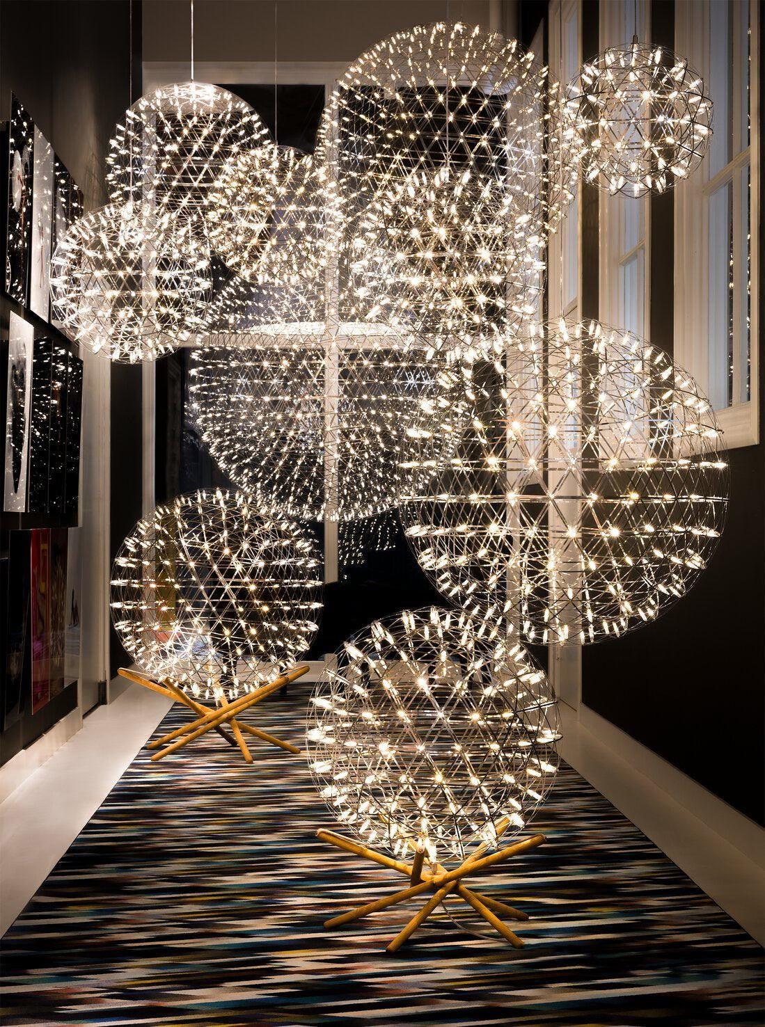 Silver Spark Sphere LED Pendant Light