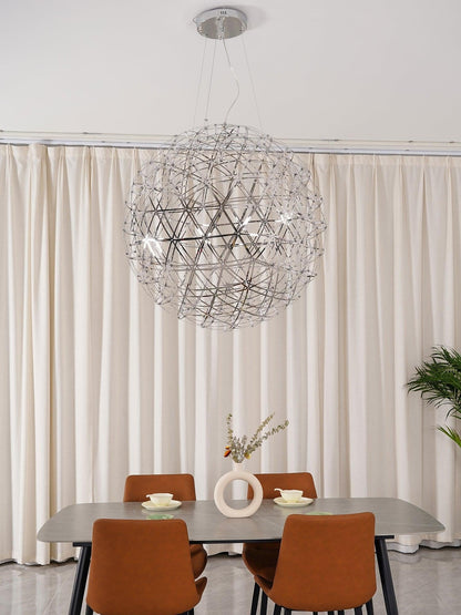 Silver Spark Sphere LED Pendant Light