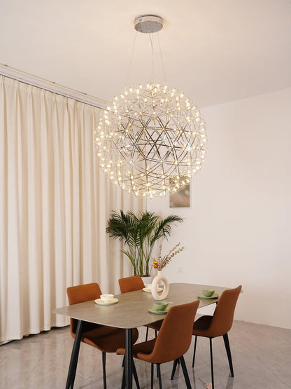 Silver Spark Sphere LED Pendant Light