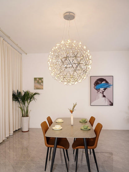 Silver Spark Sphere LED Pendant Light