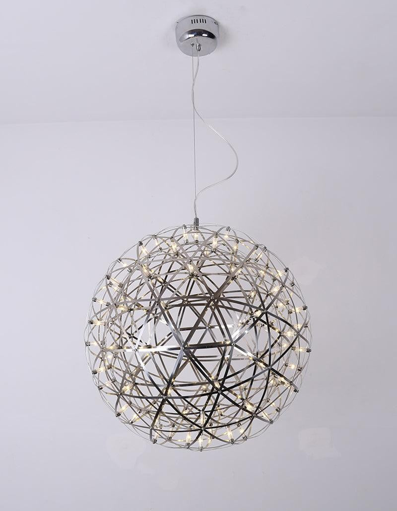 Silver Spark Sphere LED Pendant Light