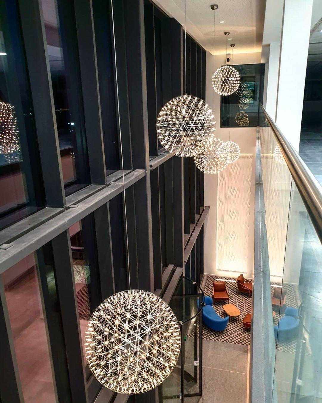 Silver Spark Sphere LED Pendant Light