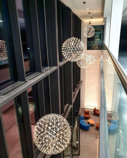 Silver Spark Sphere LED Pendant Light