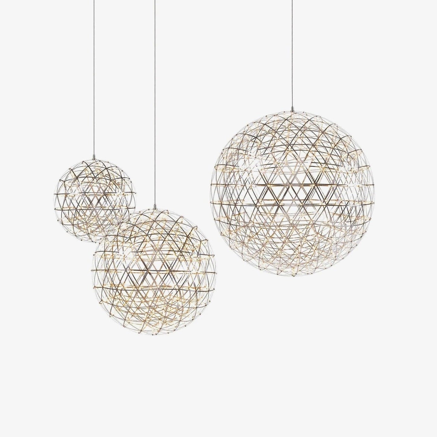 Silver Spark Sphere LED Pendant Light