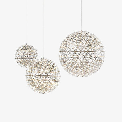 Silver Spark Sphere LED Pendant Light